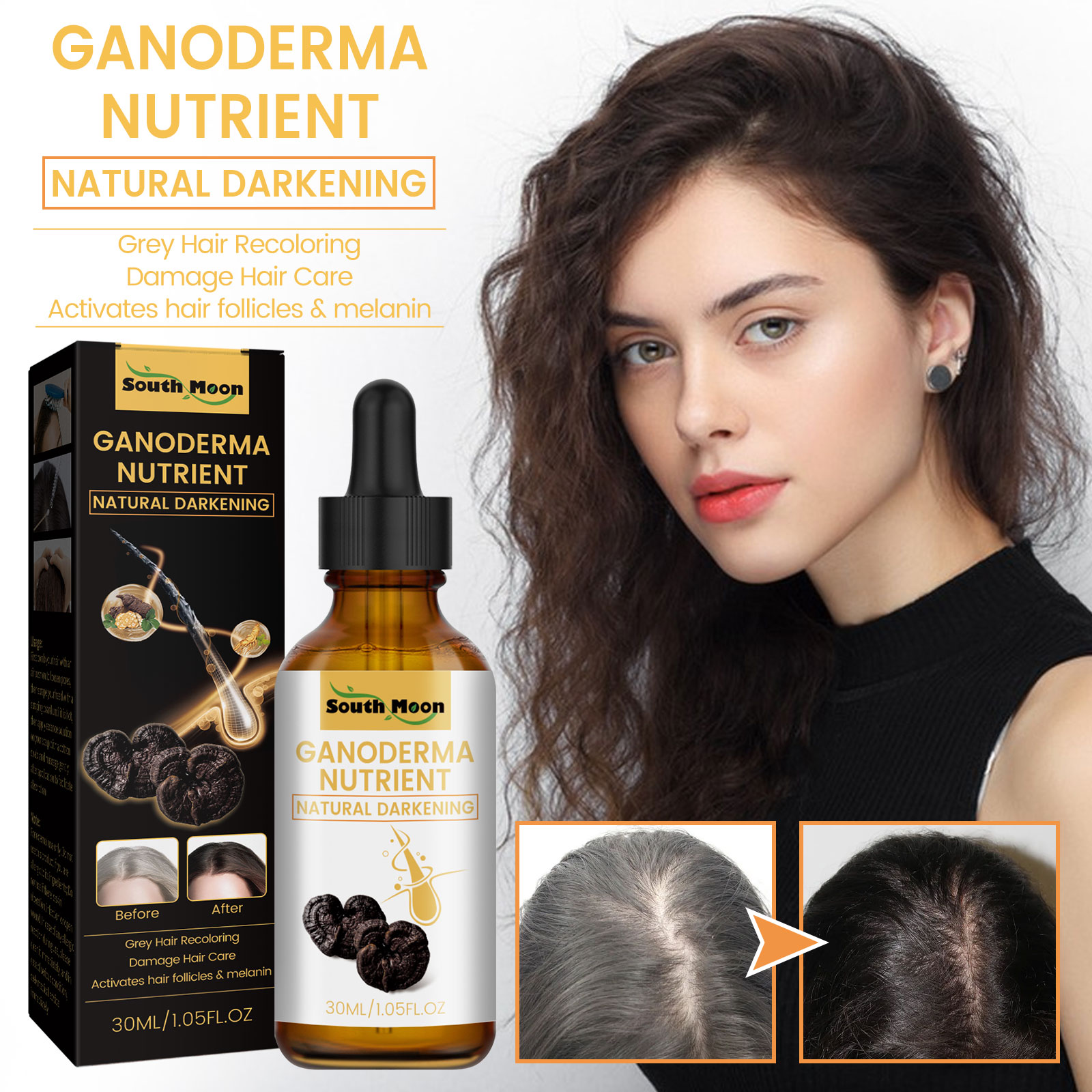 Root Stimulator Liquid - Preto ganoderma lucidum cabelo líquido limpo